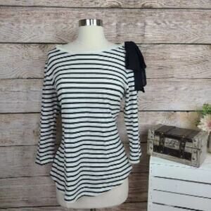 Maison Jules Striped Bow Detail Top Large‎